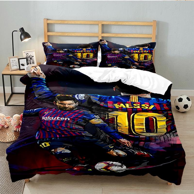 3PCS Argentina's Soccer Triumph Bedding set,Ideal for1pc Duvet Cover And 2pcs Pillowcases Perfect for Christmas gift,Ideal for Bedroom, Dormitory