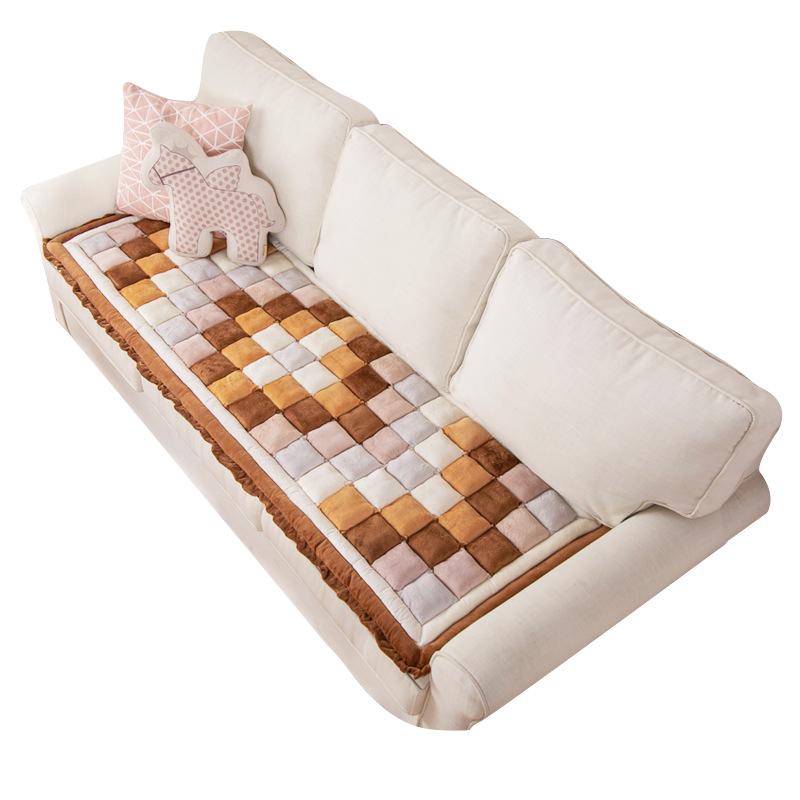 Плюшевая подушка для булочки, подушка для дивана, подушка для четырех сезонов, нескользящая утолщенная утолщенная подушка для трех человек, простой скандинавский осенне-зимний стиль