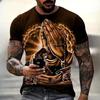 Christianity Pray T-Shirts Fashion 3D Jesus Print Tshirt For Men Clothing Casual O-neck Oversized Short Sleeve Male Tops Vintage