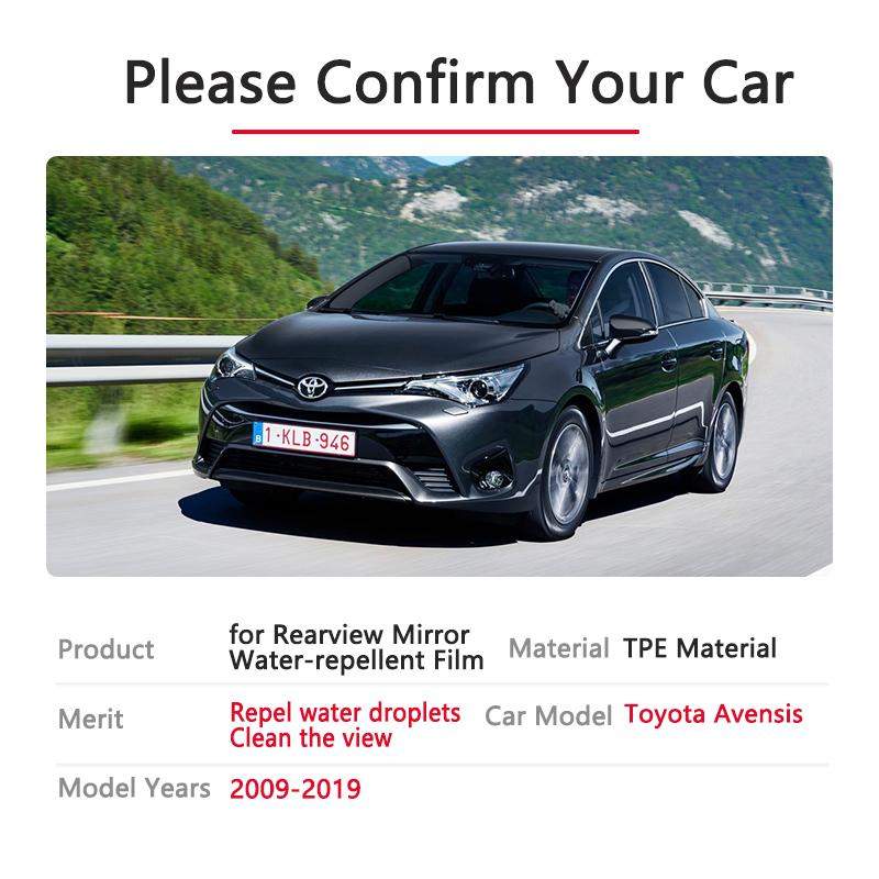 Full Cover Anti Fog Film Rainproof Rearview Mirror for Toyota Avensis T270 T27 2009~ Protective Films Car Clean Accessories