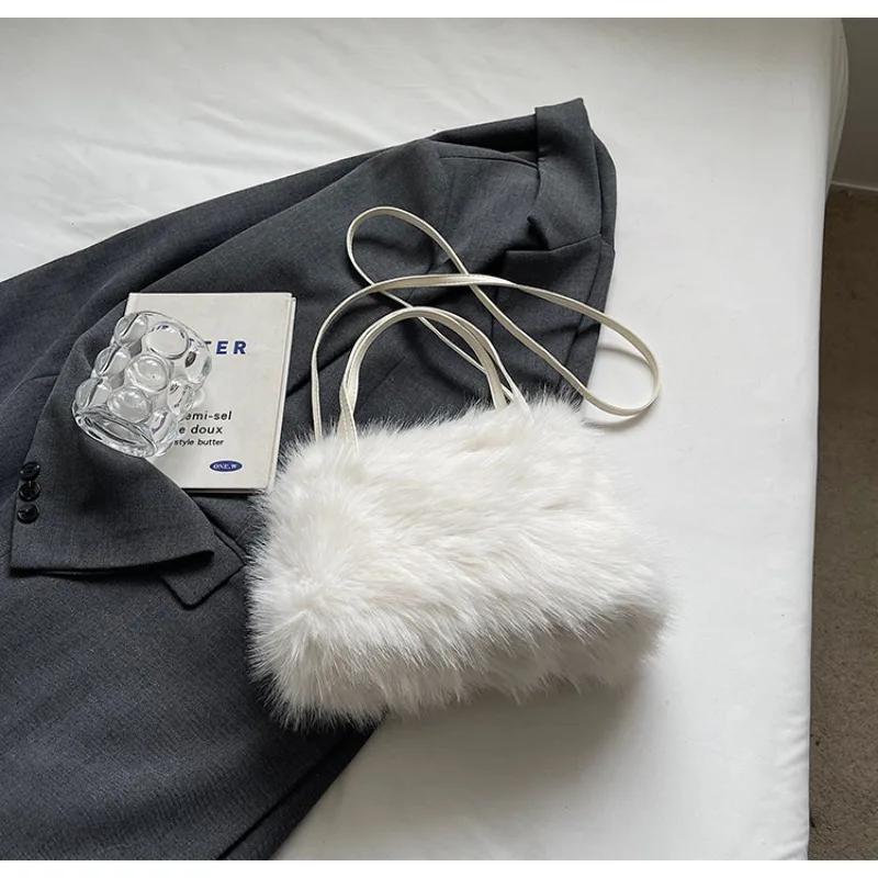 Женская сумка с жемчужной цепочкой и мехом, сумка через плечо, уникальная сумка на плечо, элегантная и модная, премиум-зима, новая