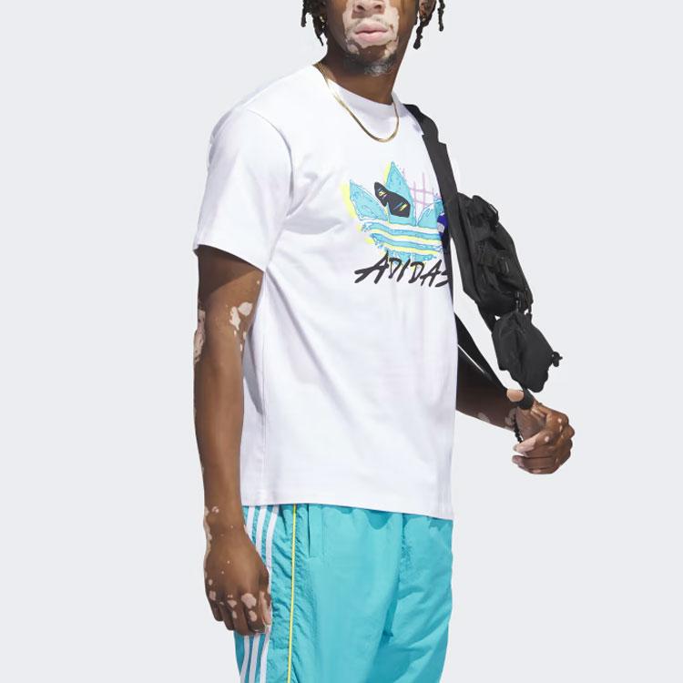 adidas Мужская футболка с трилистником Originals для пляжного спорта и принтом логотипа, белая IL4729