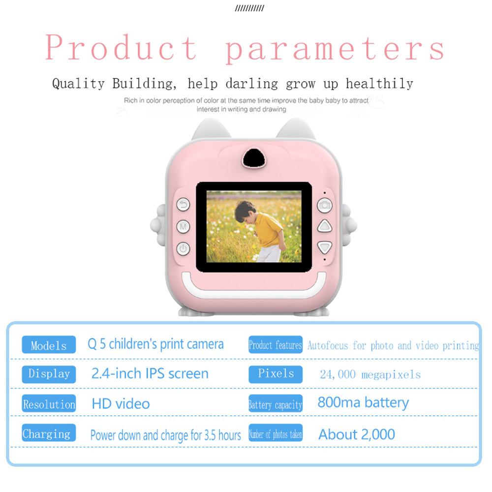 Детская камера с мгновенной печатью, мини-термопринтер, видеоцифровая детская камера для фотографии, развивающие игрушки, подарок