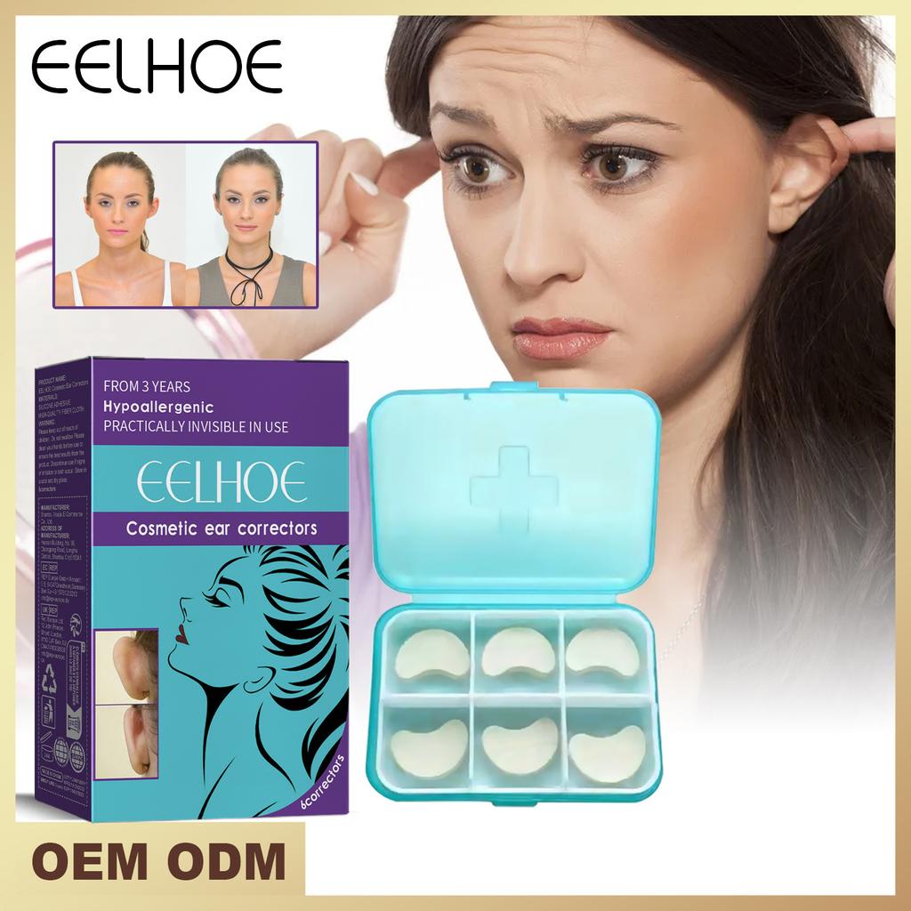 EELHOE 6Pcs Invisible Elf Ear Tape – Double-Sided Ear Lift Stickers for Face Slimming & Makeup, Make Ears Stand Out Naturally