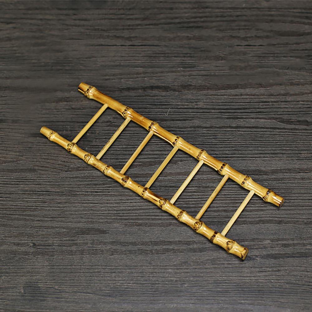 Multi-purpose Bamboo Ladder Cup Holder Yellow Tea Accessories Desktop Ornament