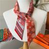 Long Mulberry Silk Scarf Bag Tie Lady Neck Skinny Scarves Hairband Foulard Giraffe Print Brand Lady Neckerchief Ribbon