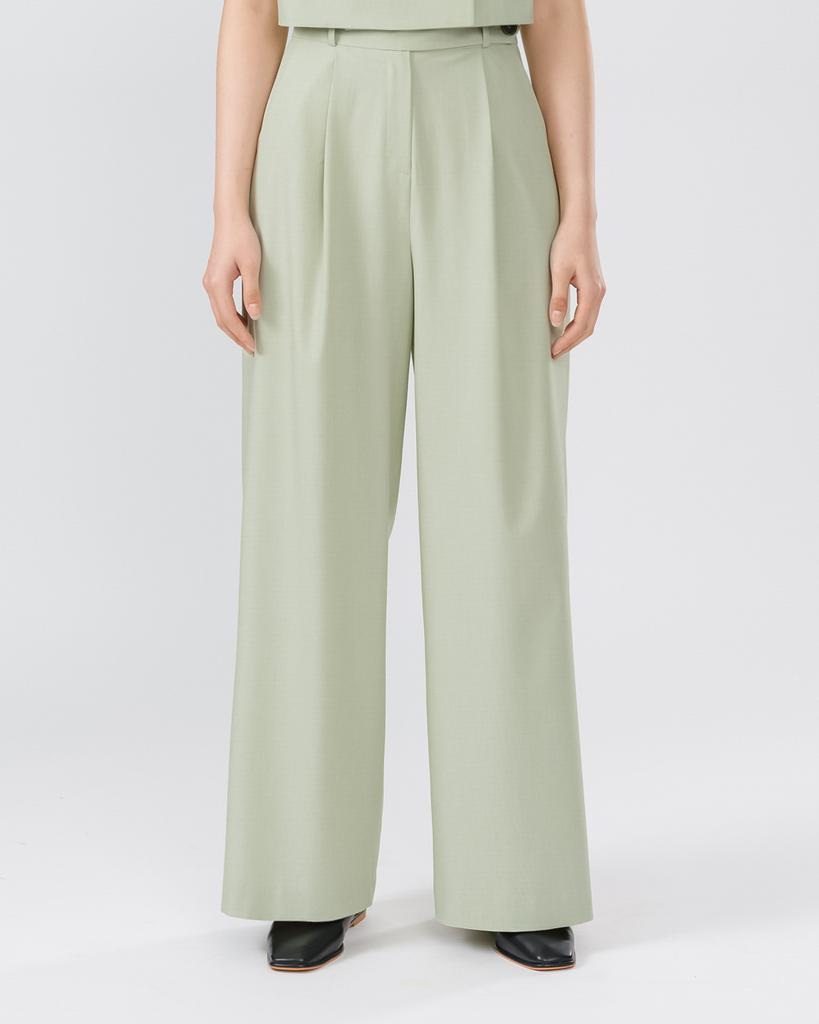 RAMU STUDIO Denzel Setup High-Waisted Wide Slacks Pistachio Denzel09Pi