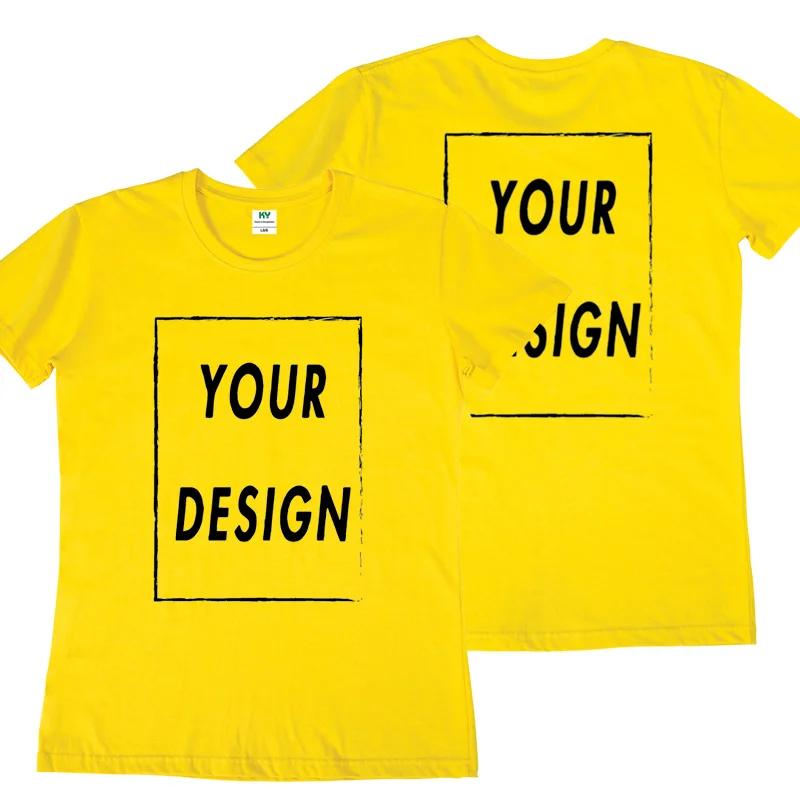 DIY03 Custom Team T-shirt for Women Add Your Own Design In Front and Back Print and Text High-quality T-shirt for Men
