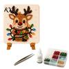 Family Activity Kit Christmas Mosaic Art Kit, DIY Sea Glass Santa Reindeer Artwork Craft for Home Decor, Handmade Gift Artistic Collage Materials