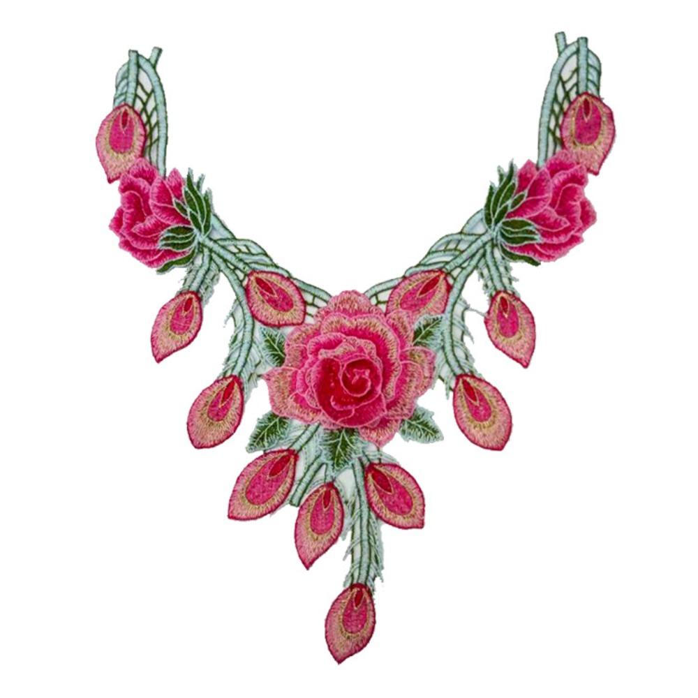 Detachable Embroidery Flower Applique 24cm X 34cm Floral Patches  Wedding Decoration DIY