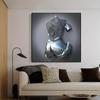 3D Visual Gold Silver Metal Figure Art Statue Canvas Painting Romantic Abstract Posters and Prints Wall Pictures Modern Home Decor for Living Room