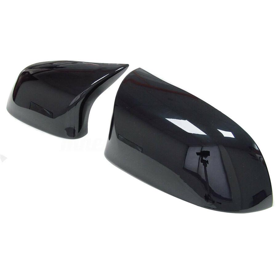 2x Глянцево-черные накладки на боковые зеркала заднего вида для BMW F15 F16 X5 X6 2014-2018