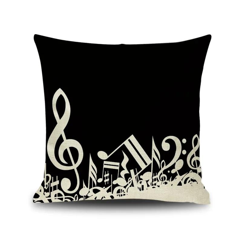45X45CM Piano Key Wonderful Notes Decorative Pillowcase Car Sofa Art Piece Office Seat Cushion Cover Home Decoration