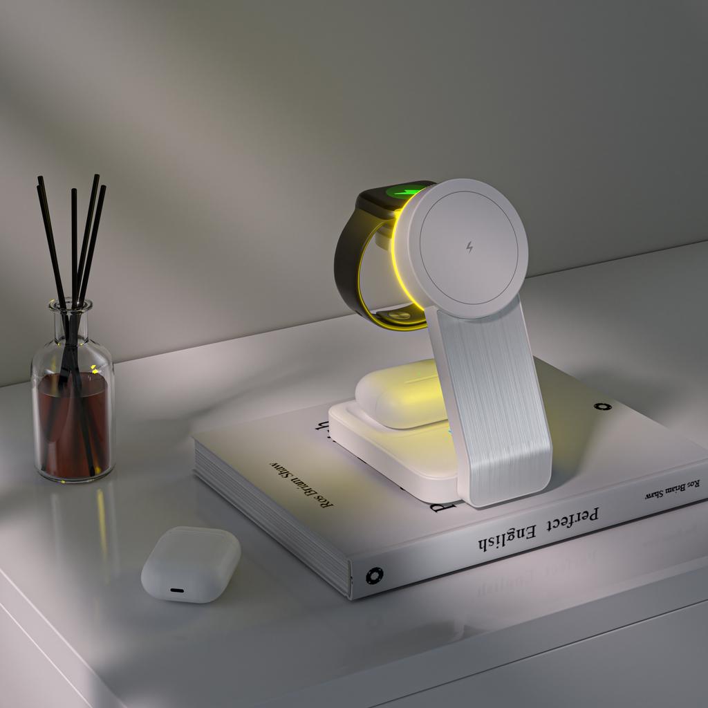 3 в 1 беспроводная зарядная подставка для iPhone Samsung Max складная быстрая зарядная станция док-станция для IWatch AirPods Pro