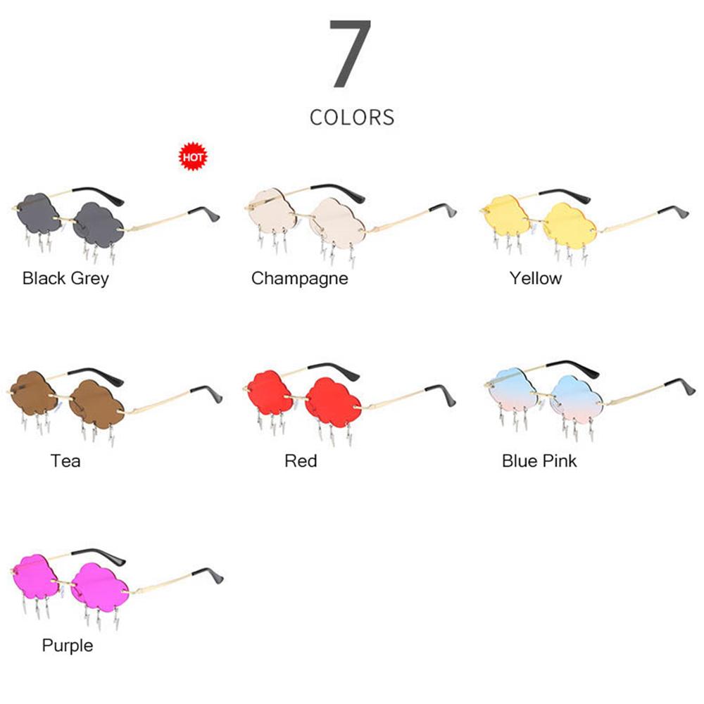 Funny Party Disco 90s Sun Glasses Rimless Sunglasses Sunglasses designed for ladies Clouds Lightning Sunglasses