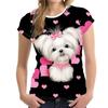 Women's Fashion T-shirt 3d Kawaii Dog Vintage Print Top For Women Short Sleeve Harajuku Summer Oversized Female Casual Camiseta