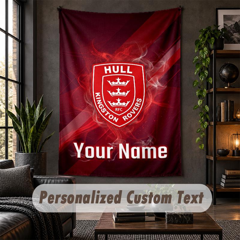 Personalized Wall Tapestry,Hull KR Custom Text, Soft Fabric Wall Art For Indoor Decoration