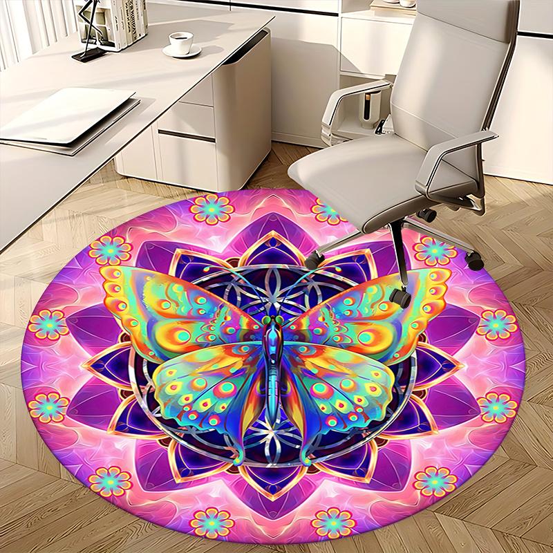 Colorful Butterfly Office Carpet Chair Mats, Home Decor, Sofa Rug, Office Carpet Gift for Bedroom, Living Room, Various Rooms1118165a
