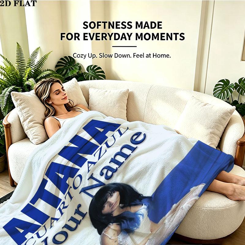 1PC Aitana Custom Name Patterned Flannel Blanket Suitable For All Seasons for Home Decor Warmth and Comfort Gifts Holiday Present