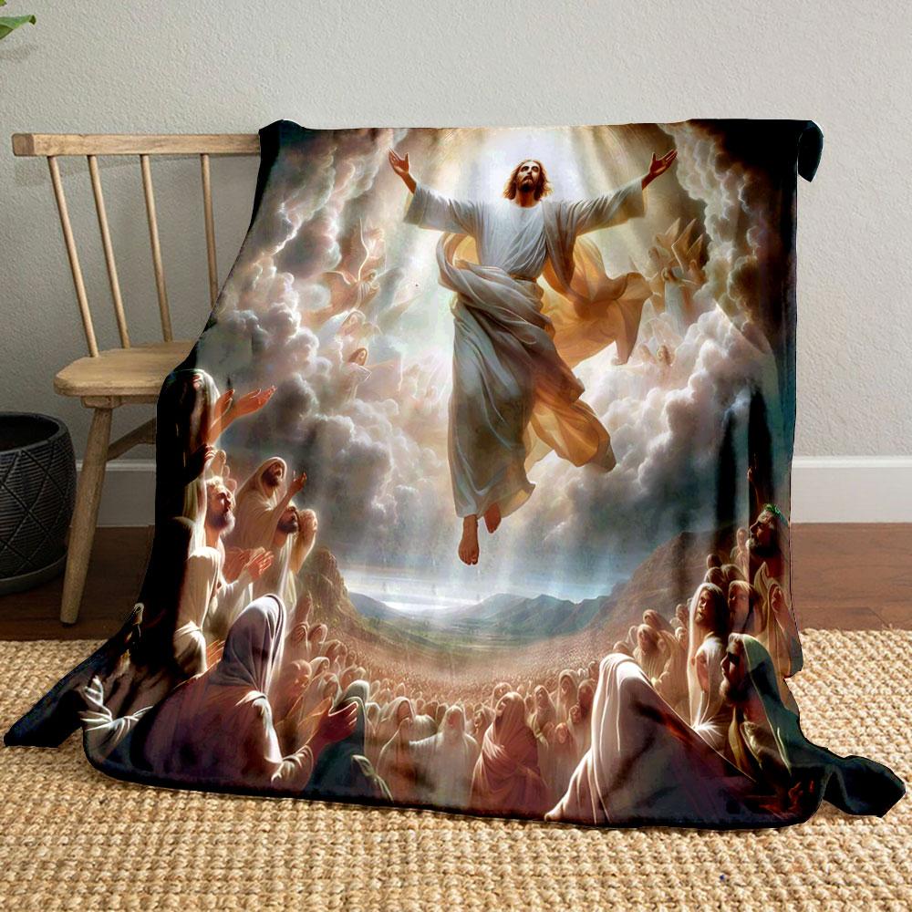 "The Ascension of Jesus Illustration" print blanket soft and cozy perfect for the living room bed sofa or a nap,gift