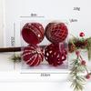 Темно-красные flocked рождественские елочные шары - Покрашенные жемчужные DIY подвесные украшения для праздничных композиций