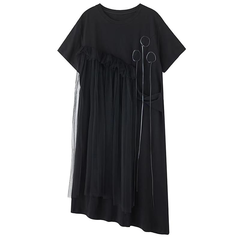 Xitao Сетчатое лоскутное свободное женское платье ZMY1359