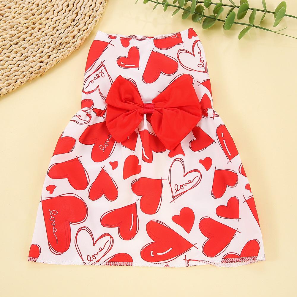 Bow Lace Medium/Small Pet Skirts Breathable Dog‘s Summer Dress For Puppy Poodle Chihuahua Etc