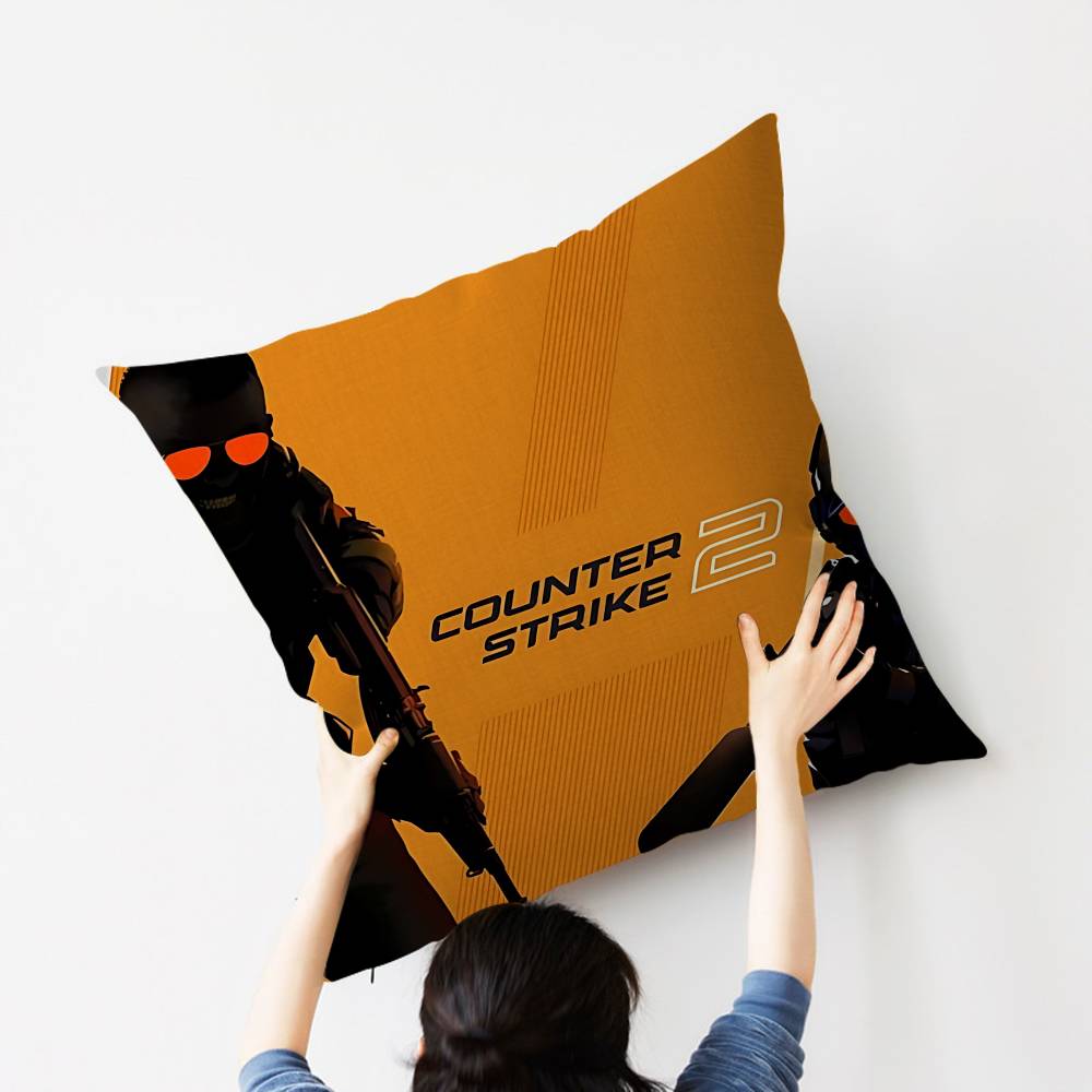 Counter S-Strike Cs 2 Decorative Room Aesthetics Pillow Case Home Decor Bedroom Sofa Bed Couch Pillow Cover 45X45