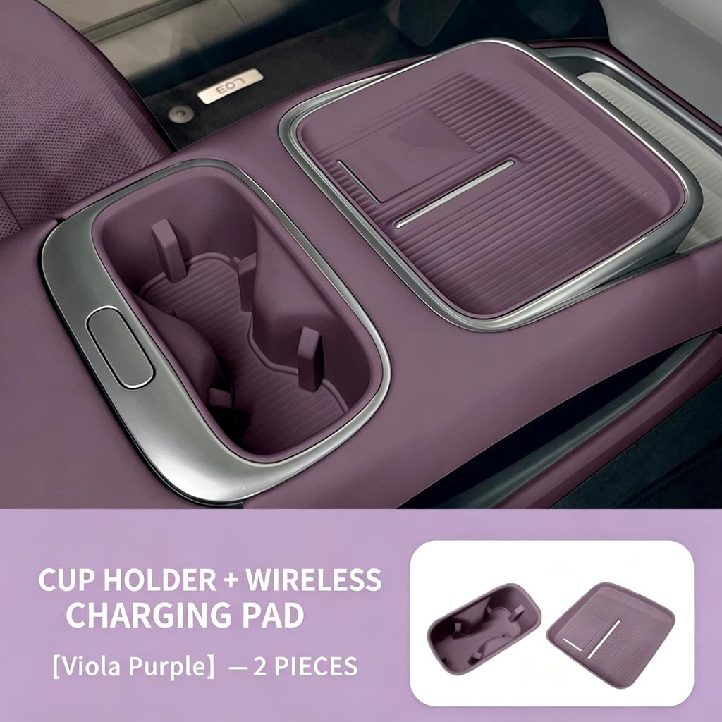 Car Integrated Center Console Silicone Protective Pad For 2026 Xpeng MONA L03 Wireless Charging & Cup Holder Full-Surround Cover