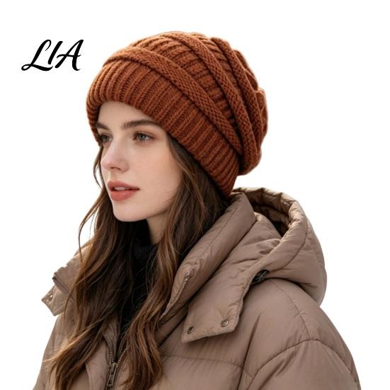 Winter Knit Beanies Slouchy Knitted Hat, Unisex Warm Beanies, Stretchy Soft Headwear for Men And Women Cozy Hat Cold Weather Cycling Skiing