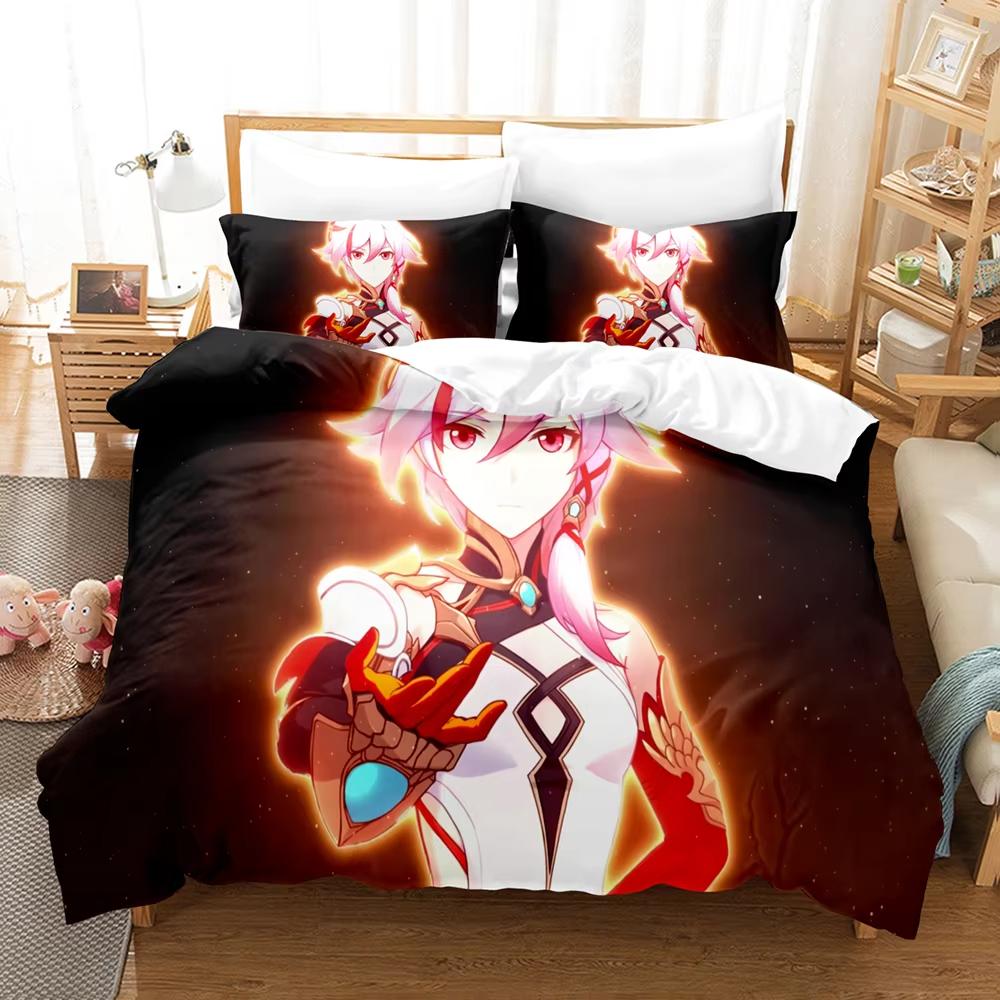 Новое Аниме Honkai Impact 3rd Постельное Белье Комплекты Пододеяльник Наволочка Твин Фул Квин Кинг Постельные Принадлежности Постельное Белье Домашний Текстиль