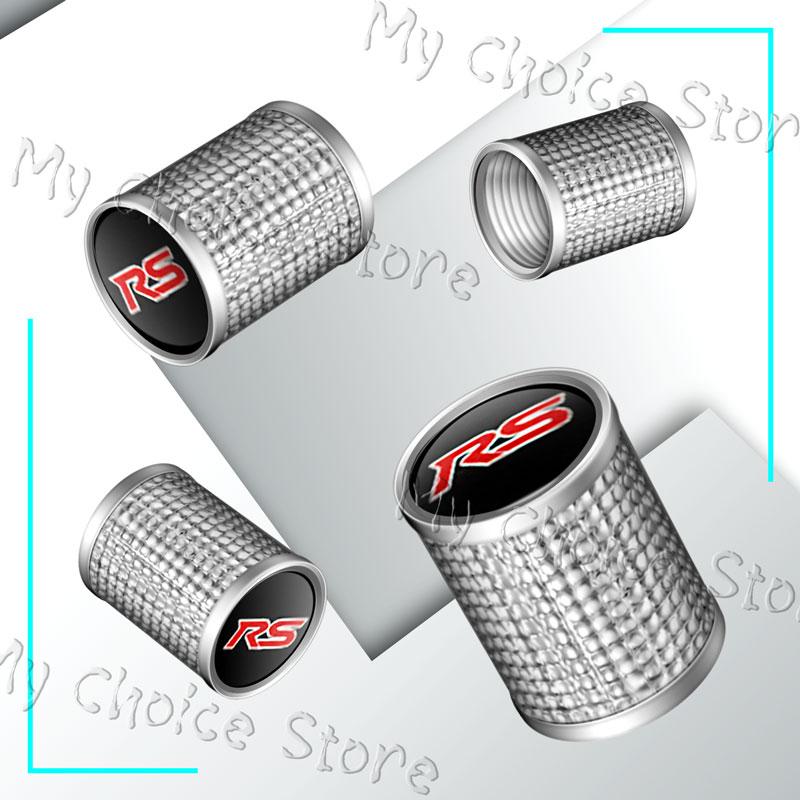 4Pcs/Set RS Logo Emblem Car Wheel Tire Valve Cap Tyre Rim Stem Airdust Waterproof Cover For Chevrolet jm2 Captiva Lacetti Aveo Cruze