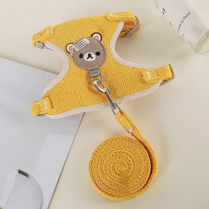Шлейка для щенков маленьких собак Регулируемая шлейка и поводок Поводок для собак Ошейник для собак и кошек Аксессуары для собак и кошек
