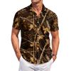Men’s Casual Short Sleeve Shirt with Camouflage Print Button Down Design Suitable for Daily Wear Outdoor Activities and Travel