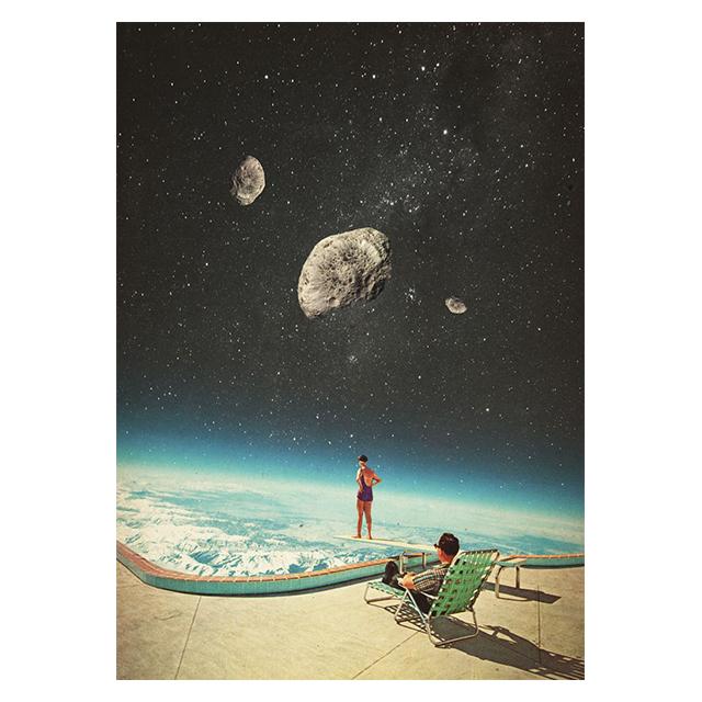 Научная фантастика Космический коллаж Романтические городские принты Постер Холст Картина Современное настенное искусство Картина Гостиная Спальня Домашний декор