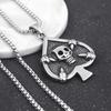 Мужское ожерелье из литой титановой стали Пики для покера Ретро Хип-хоп Подвеска в виде черепа из титановой стали