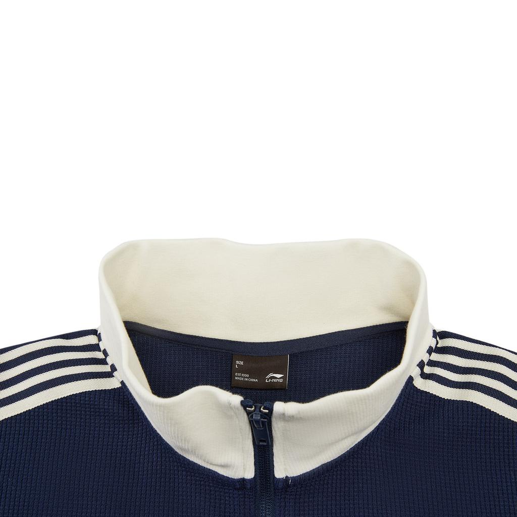 Li Ning Серия спортивного образа жизни Американский Винтаж Повседневная Мода Однотонный Универсальный Логотип Бренда Воротник-стойка Куртка Унисекс куртки AWDW511-5