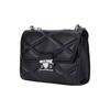 MICHAEL KORS Serena solid color diamond pattern flap closure chain bag crossbody handbag cow leather shoulder bag regular women's black