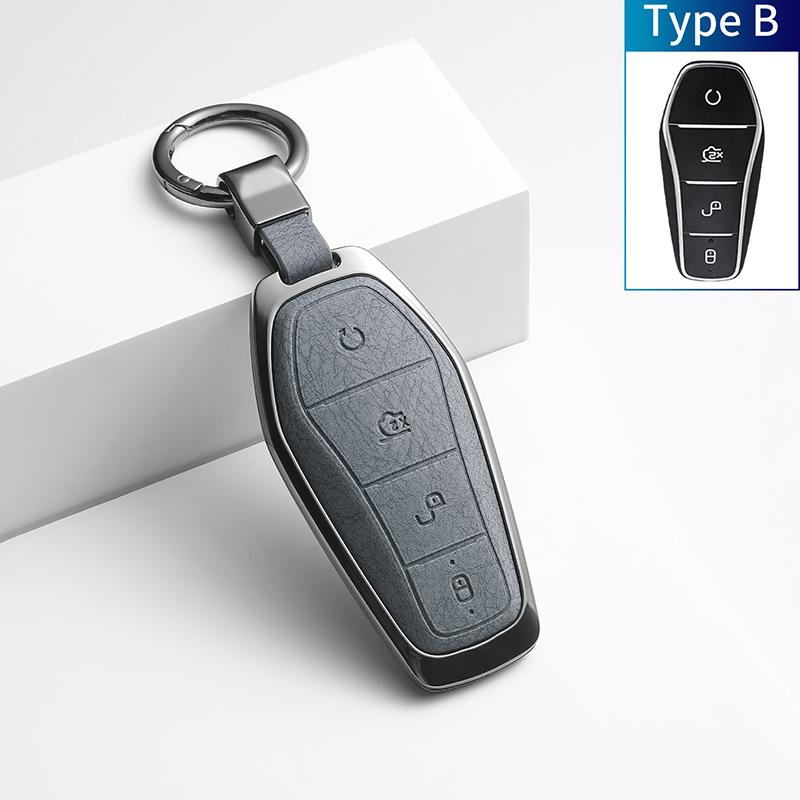 Zinc Alloy Car Remote Key Cover BYD Song PLUS Han EV Max Tang DM Qin PLUS Yuan Dolphin Atto 3 Keychain Car Accessories