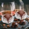 50pcs Dessert Decor Chocolate Candy Cups Hollow-Out Truffle Wrappers Chocolate Tray Paper  Wedding