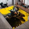 Yellow & Black Batman Anti-Slip Floor Mat, Rectangular Carpet for Living Room Decor