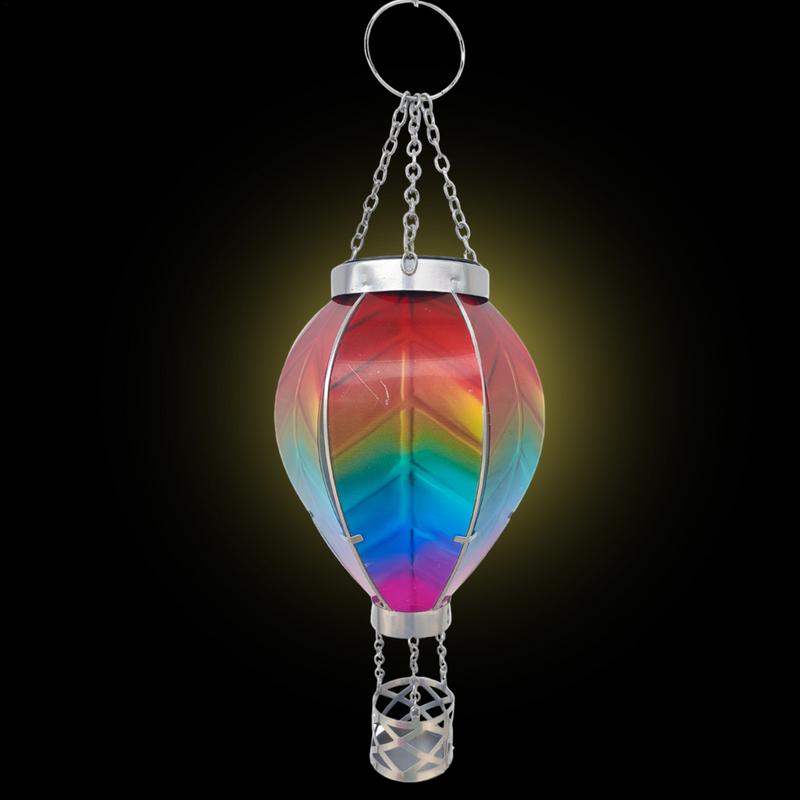 Solar Lanterns Solar Hot Air Balloon Lantern Flickering Flame Lights Chain Hook Hanging Waterproof Solar Lanterns For Yard Patio