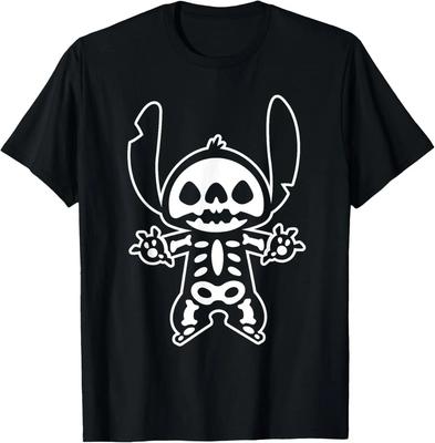 New Stitch Halloween Skeleton Fashion Casual T-Shirt S-4XL Four Seasons Unisex