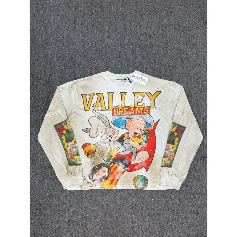 Vale Valley American High Street Hoodie Vintage Washed Loose Fit Graphic Print Sweatshirt Women