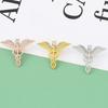 Rhinestone Men's Badge Pin Zinc Zinc Alloy Shirt Collar Lapel Pin Angel Wings Brooches Daily