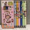 6Pcs Cute Cartoon Labubu Gel Pen Kawaii 0.5Mm Black Ink Press Pen School Supplies Girl&Child Stationery Gifts