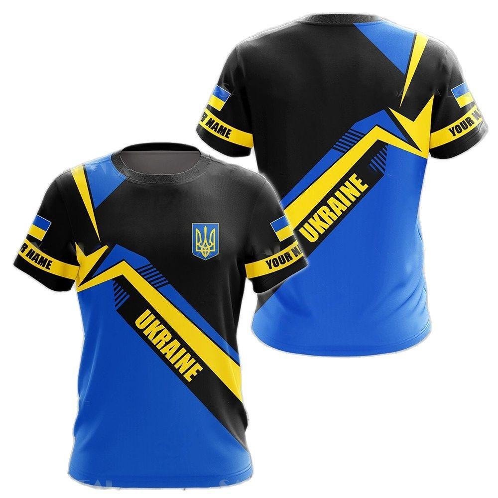 Ukraine Flag Camo Printed 3D T-shirt Summer Ukrainian Veterans Training Clothes Personality Teenage Short Sleeved O-neck Top