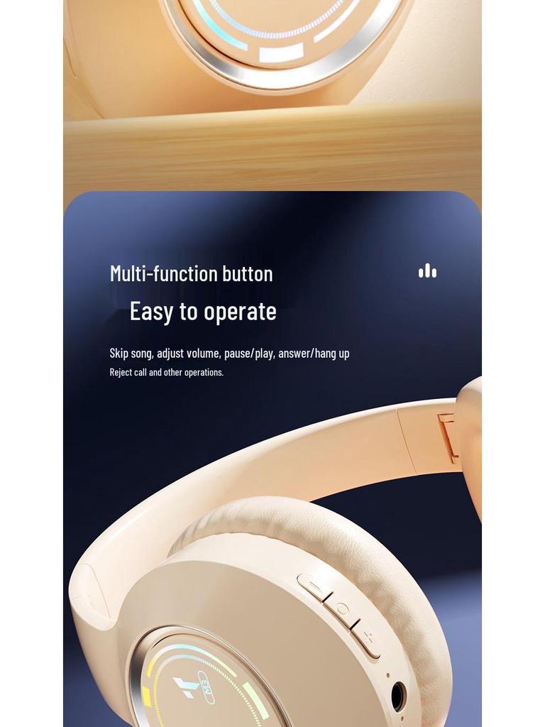 Складные игровые Bluetooth-наушники M3 с подсветкой: Полноразмерные, Высококачественные, Универсальные, со слотом для музыкальной карты.
