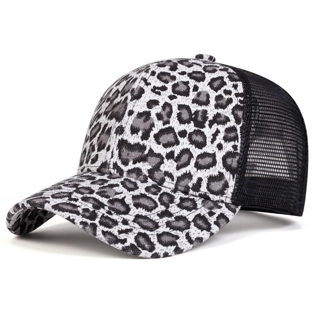 Unisex Vintage Leopard Print Baseball Caps Adjustable Sun Visor Baseball Hats With Breathable Mesh Sports Cap Outdoor Activities