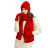 3 Pcs/Set Unisex Winter Beanie Scarf Gloves Set Thick Knitted Warm Cap Great Friction Palm Gloves Elastic Ear Windpro